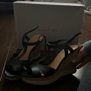 Franco Sarto black wedges size 9